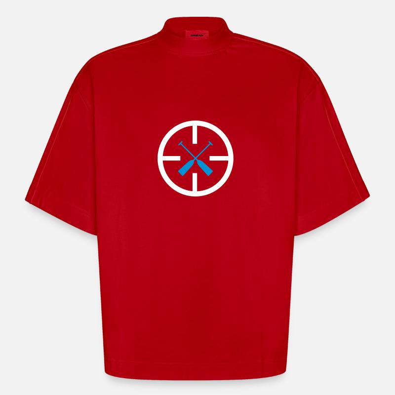 Bateau dragon cible 2c - T-shirt bio épais oversize Boxy fabriqué en UE - rouge