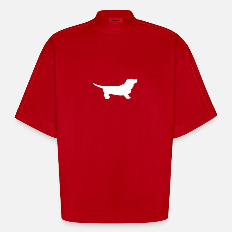 dackel - Heavyweight Oversized Organic Boxy T-Shirt Made in EU - Rot