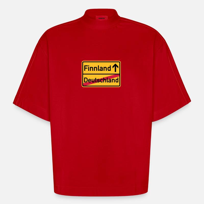 Finnland - Heavyweight Oversized Organic Boxy T-Shirt Made in EU - Rot