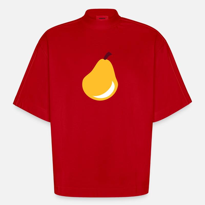 Birne - Obst - Heavyweight Oversized Organic Boxy T-Shirt Made in EU - Rot