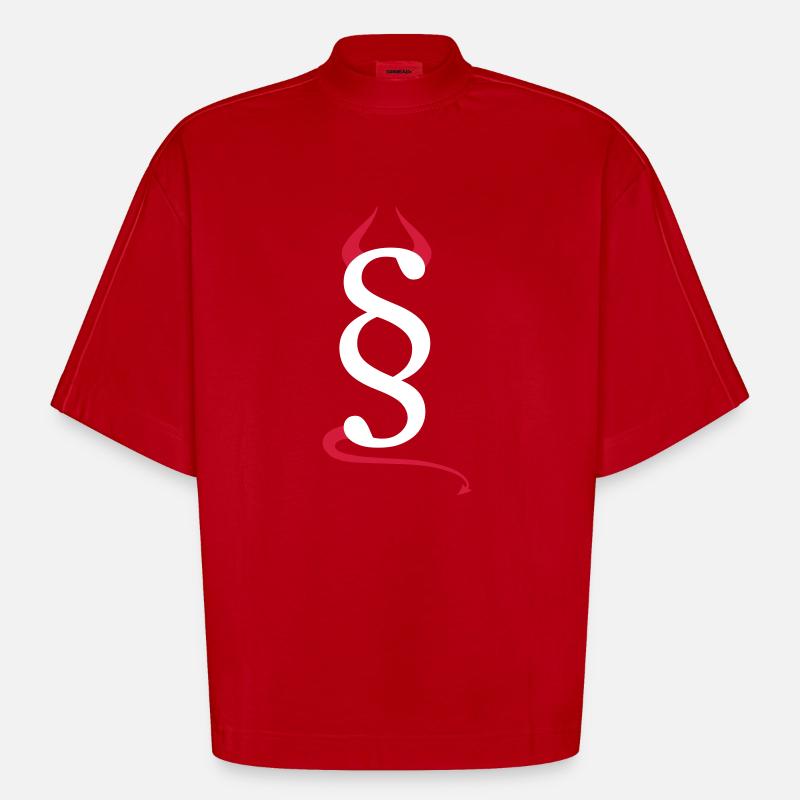 Devils paragraph - Heavyweight Oversized Organic Boxy T-Shirt Made in EU - red