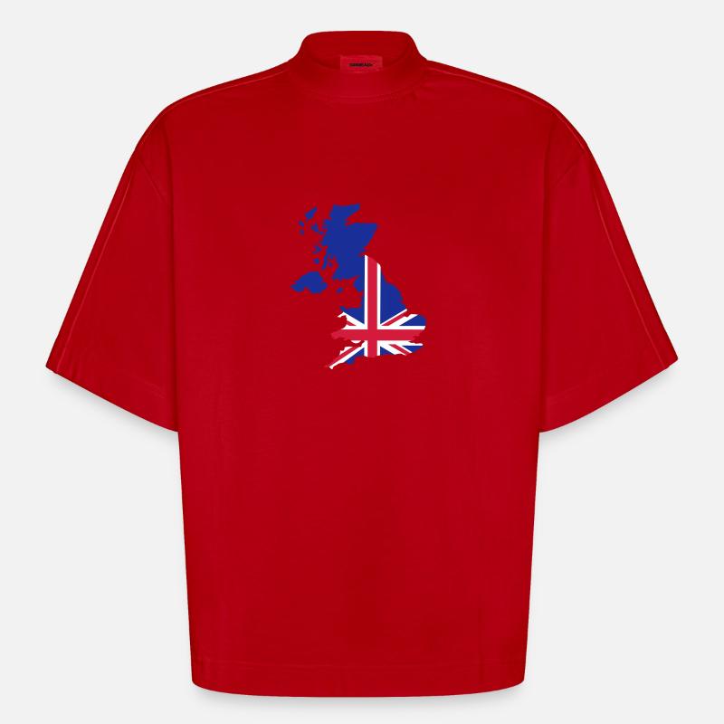 Großbritannien - Heavyweight Oversized Organic Boxy T-Shirt Made in EU - Rot