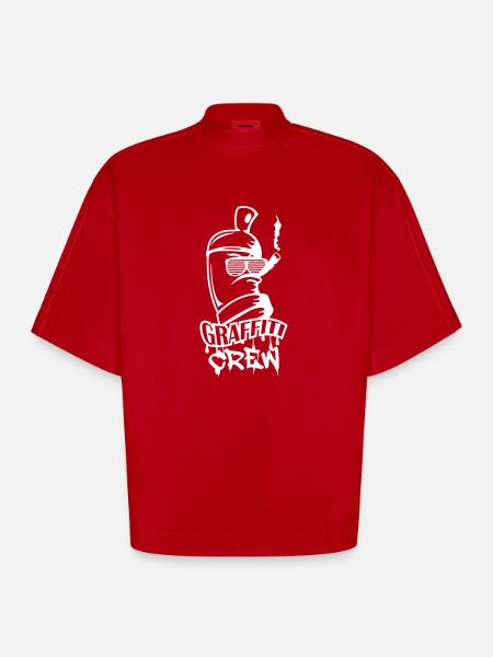 Équipe de graffiti - T-shirt bio épais oversize Boxy fabriqué en UE - rouge