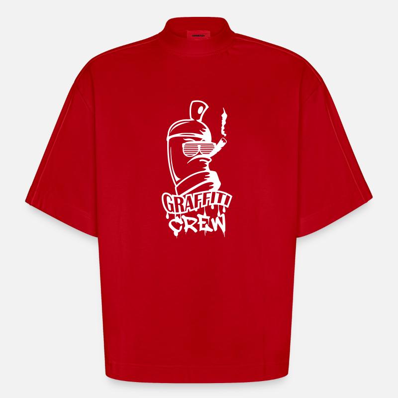 Équipe de graffiti - T-shirt bio épais oversize Boxy fabriqué en UE - rouge