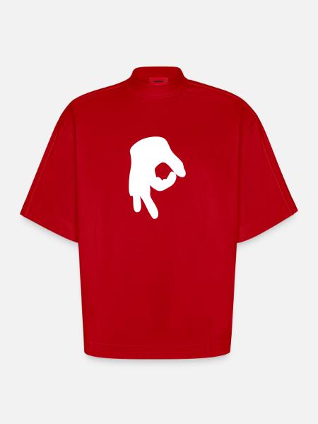 Reingelegt (Handzeichen) - Heavyweight Oversized Organic Boxy T-Shirt Made in EU - Rot