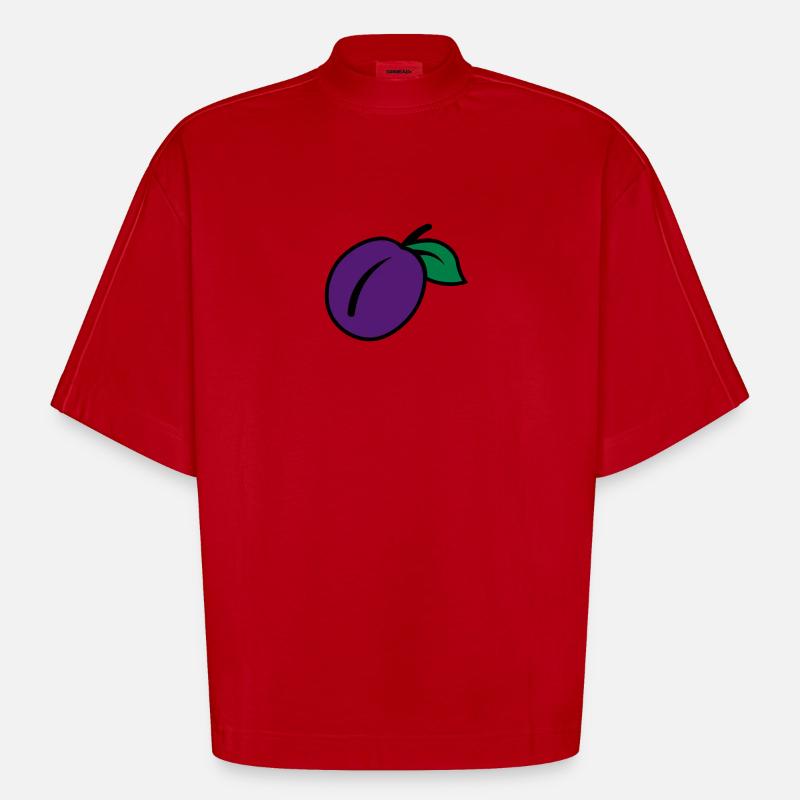 Blomme - Heavyweight oversized organic boxy T-shirt made in EU - rød