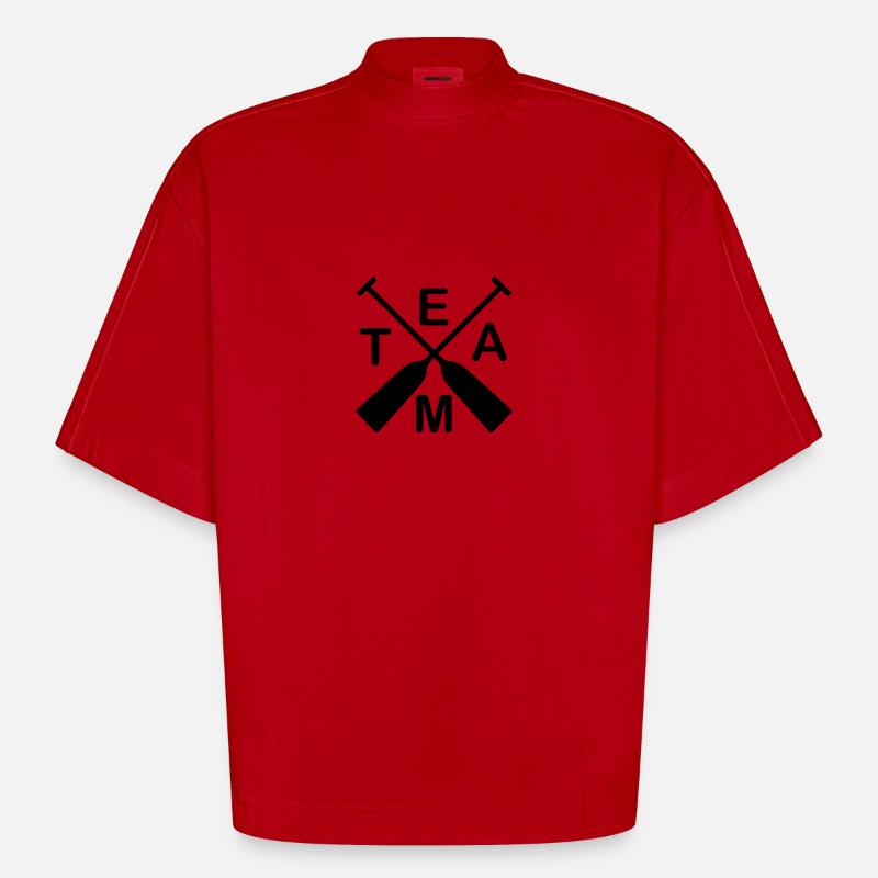Drachenboot Team 1c - Heavyweight Oversized Organic Boxy T-Shirt Made in EU - Rot