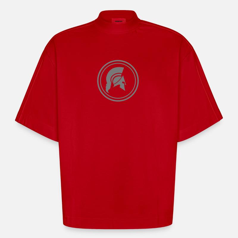 sparta - Heavyweight Oversized Organic Boxy T-Shirt Made in EU - Rot