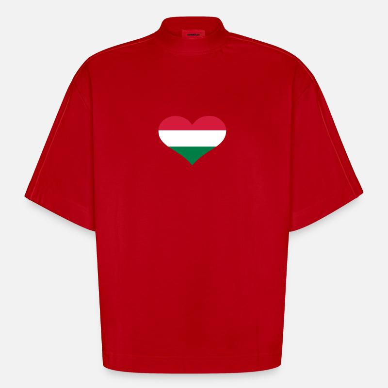 Ungarn - Heavyweight Oversized Organic Boxy T-Shirt Made in EU - Rot