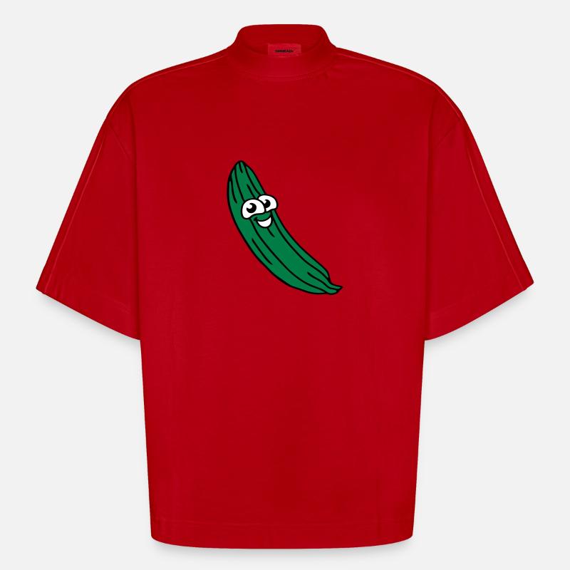 concombre doux - T-shirt bio épais oversize Boxy fabriqué en UE - rouge