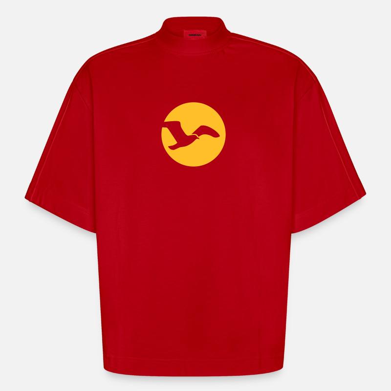 Möwe - Heavyweight Oversized Organic Boxy T-Shirt Made in EU - Rot