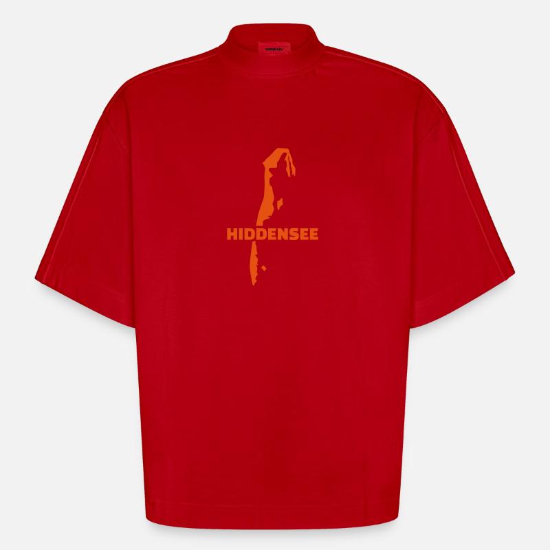 Hiddensee - Heavyweight Oversized Organic Boxy T-Shirt Made in EU - Rot