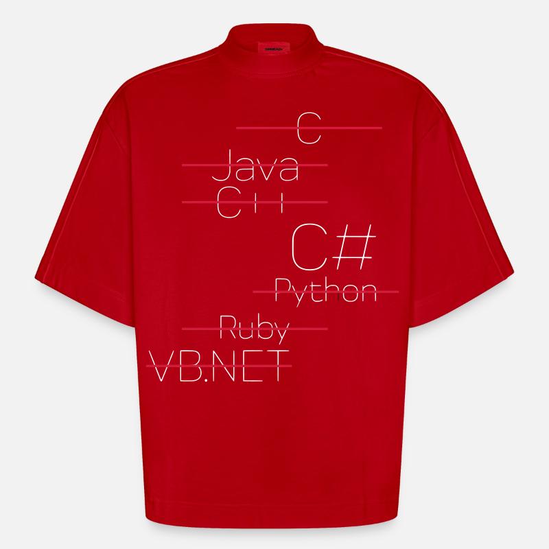 C # - C-Sharp / C Sharp - T-shirt bio épais oversize Boxy fabriqué en UE - rouge