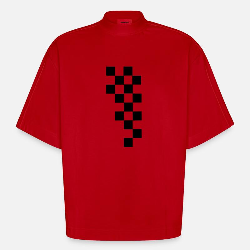 RACING FLAG - Heavyweight Oversized Organic Boxy T-Shirt Made in EU - Rot