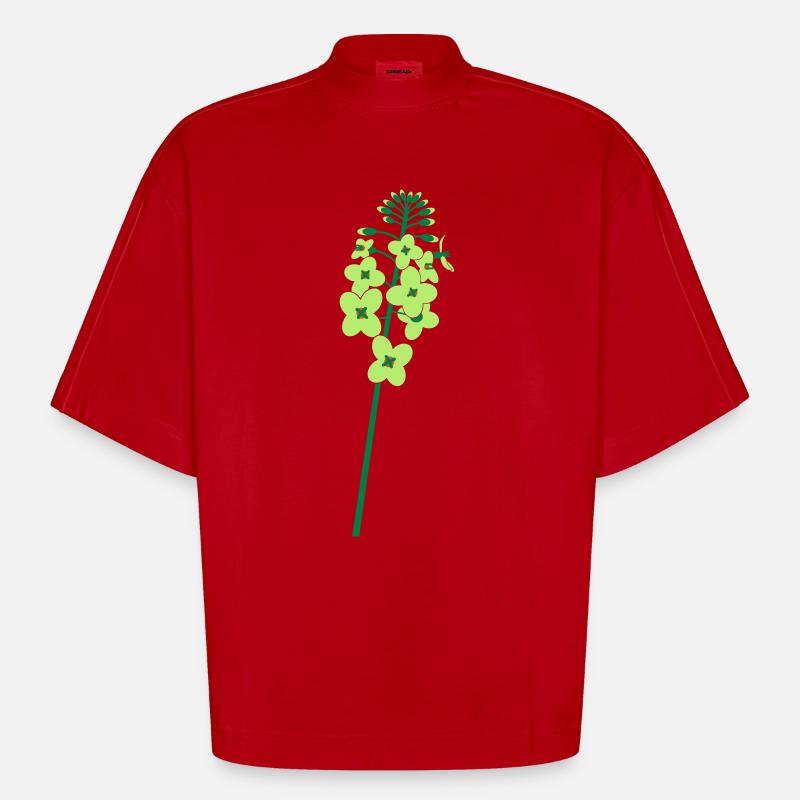 Raps Blühte - Heavyweight Oversized Organic Boxy T-Shirt Made in EU - Rot