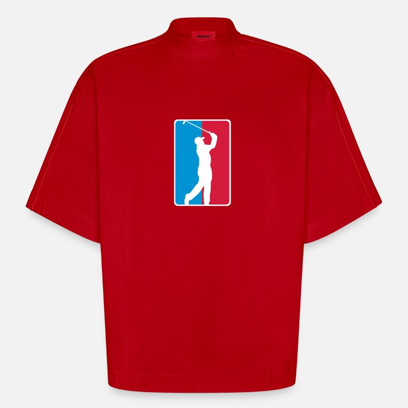 Golf Silhouette Logo - Heavyweight Oversized Organic Boxy T-Shirt Made in EU - Rot