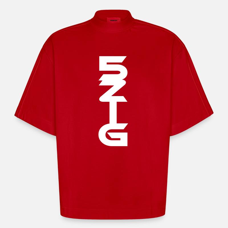 5 zig fünfzig - Heavyweight Oversized Organic Boxy T-Shirt Made in EU - Rot