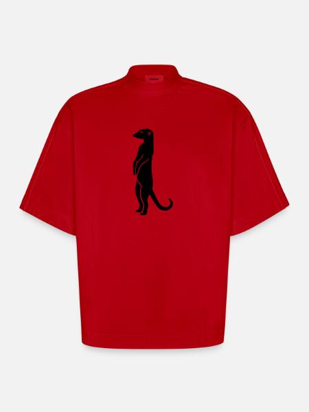 Suricate - T-shirt bio épais oversize Boxy fabriqué en UE - rouge
