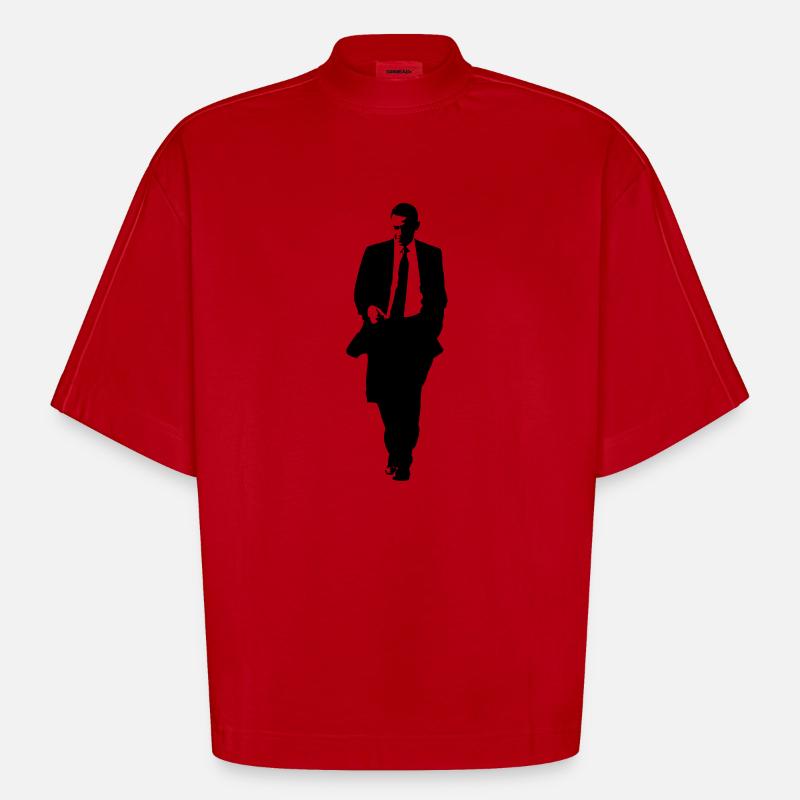 obama - Heavyweight Oversized Organic Boxy T-Shirt Made in EU - Rot