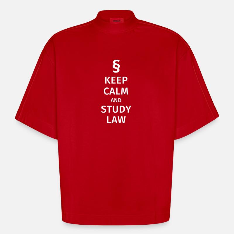 keep calm and study law - Heavyweight Oversized Organic Boxy T-Shirt Made in EU - Rot