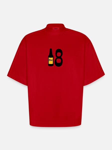 18 - Heavyweight Oversized Organic Boxy T-Shirt Made in EU - red