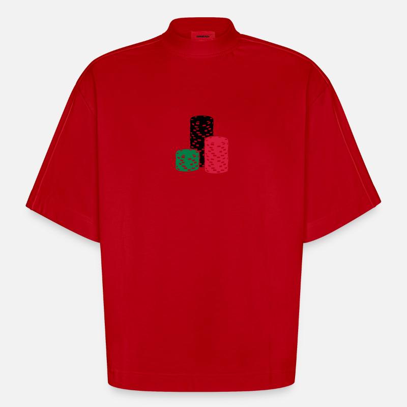 Poker - Heavyweight Oversized Organic Boxy T-Shirt Made in EU - red
