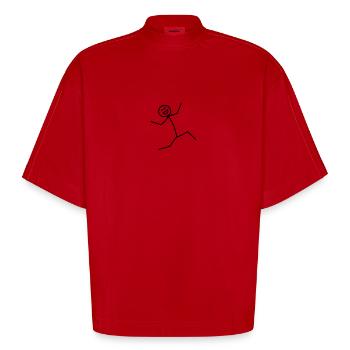 Happy Jumper - Heavyweight Oversized Organic Boxy T-Shirt Made in EU - red - Front