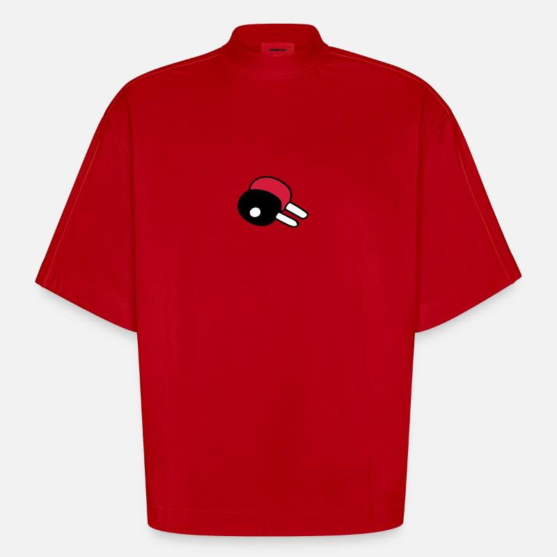 Ping - Pong - T-shirt bio épais oversize Boxy fabriqué en UE - rouge