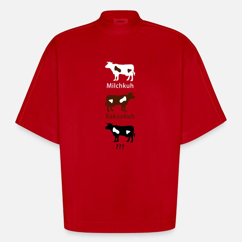 Michkuh - Kakaokuh - ... - T-shirt bio épais oversize Boxy fabriqué en UE - rouge
