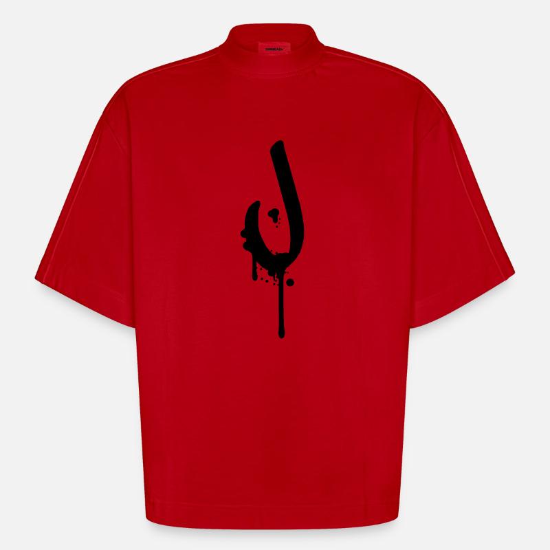 Graffiti J tombe Farbklex spray - T-shirt bio épais oversize Boxy fabriqué en UE - rouge