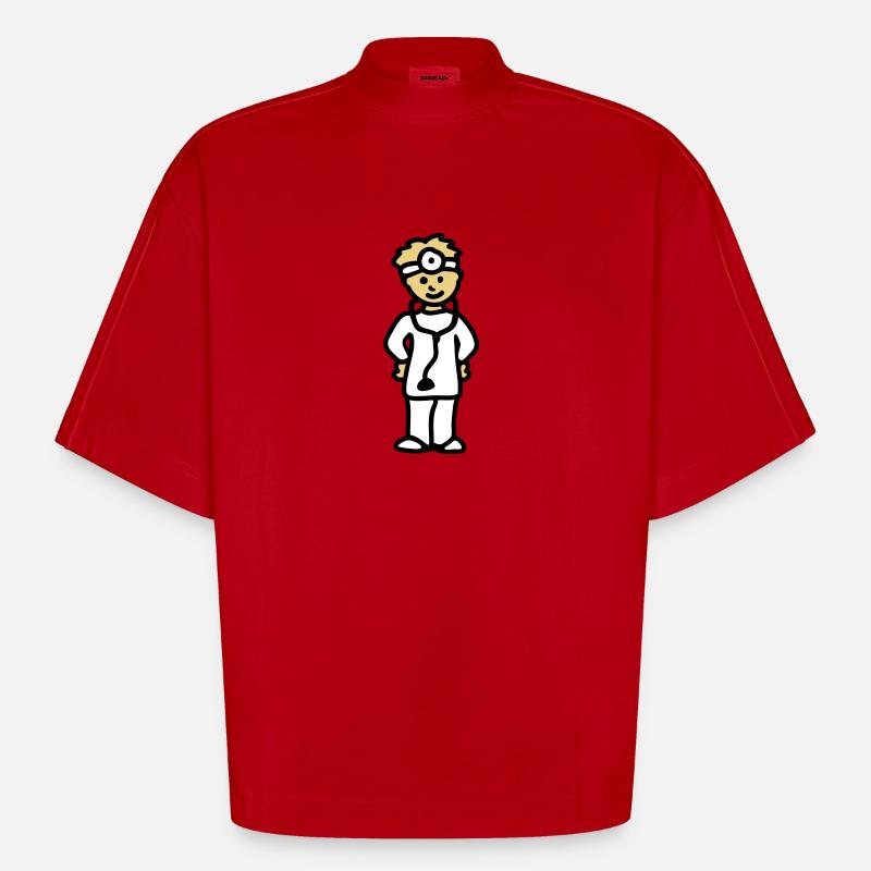 Arzt 3 - Heavyweight Oversized Organic Boxy T-Shirt Made in EU - Rot