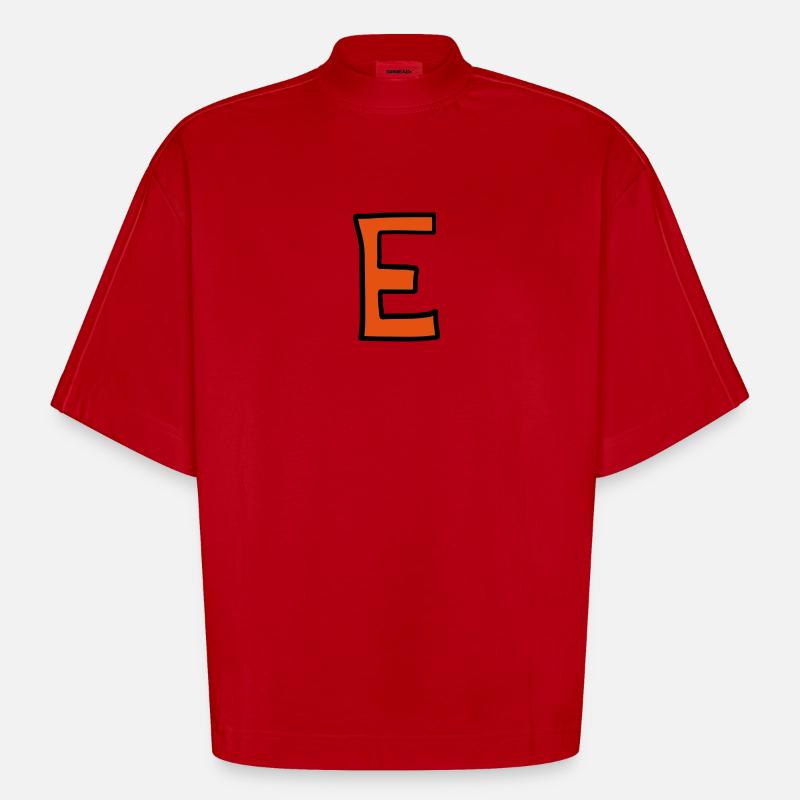 Buchstabe E Comic Cartoon - Heavyweight Oversized Organic Boxy T-Shirt Made in EU - Rot