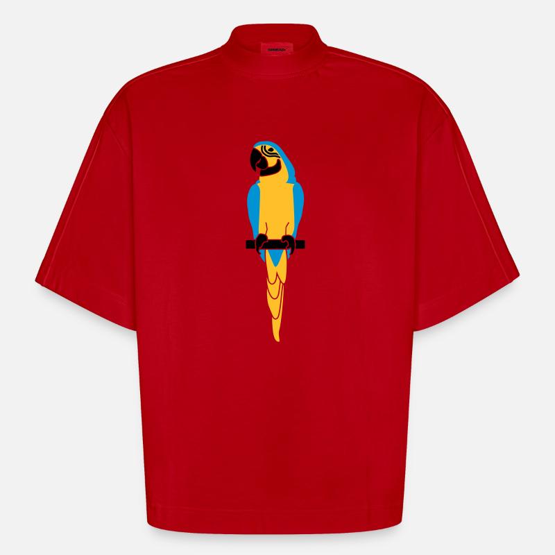 Parrot - Heavyweight Oversized Organic Boxy T-Shirt Made in EU - red
