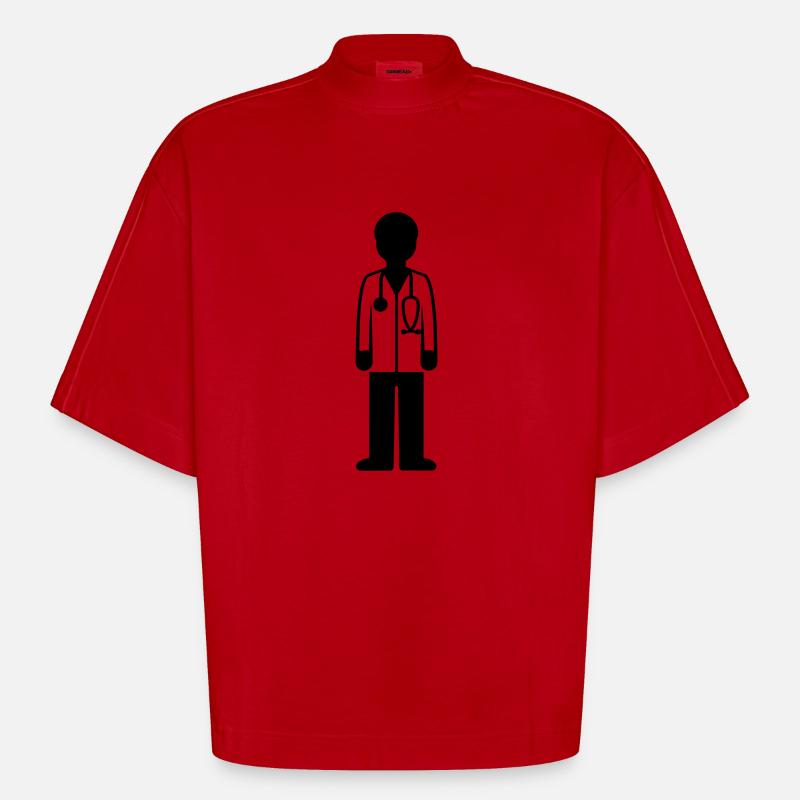 Docteur Docteur - T-shirt bio épais oversize Boxy fabriqué en UE - rouge