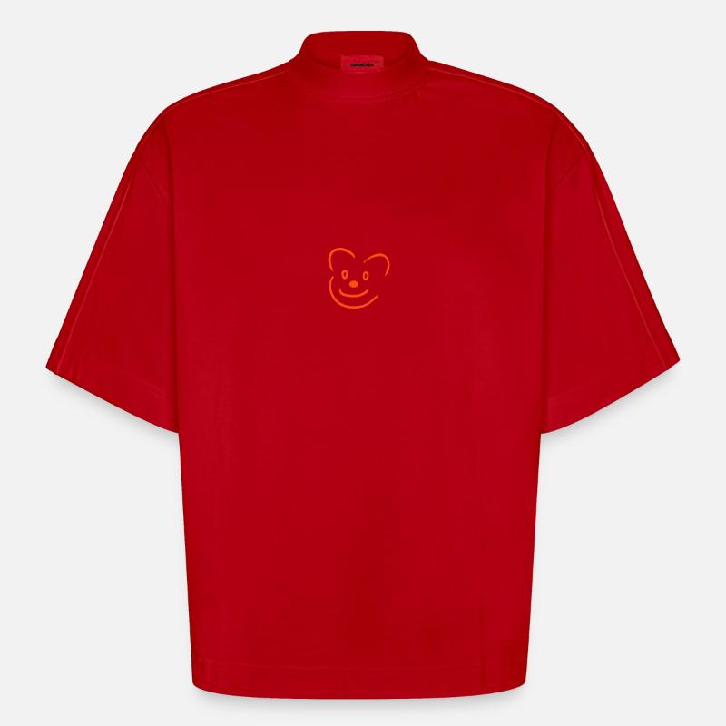 Bär - Heavyweight Oversized Organic Boxy T-Shirt Made in EU - Rot