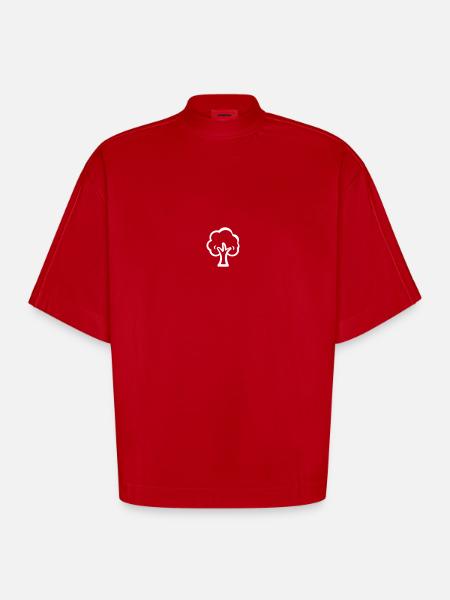 baum - Heavyweight Oversized Organic Boxy T-Shirt Made in EU - Rot