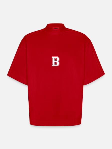 b - Heavyweight Oversized Organic Boxy T-Shirt Made in EU - red