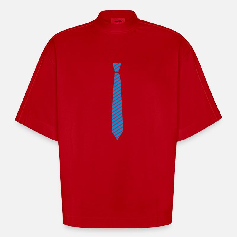 krawatte 2 - Heavyweight Oversized Organic Boxy T-Shirt Made in EU - Rot