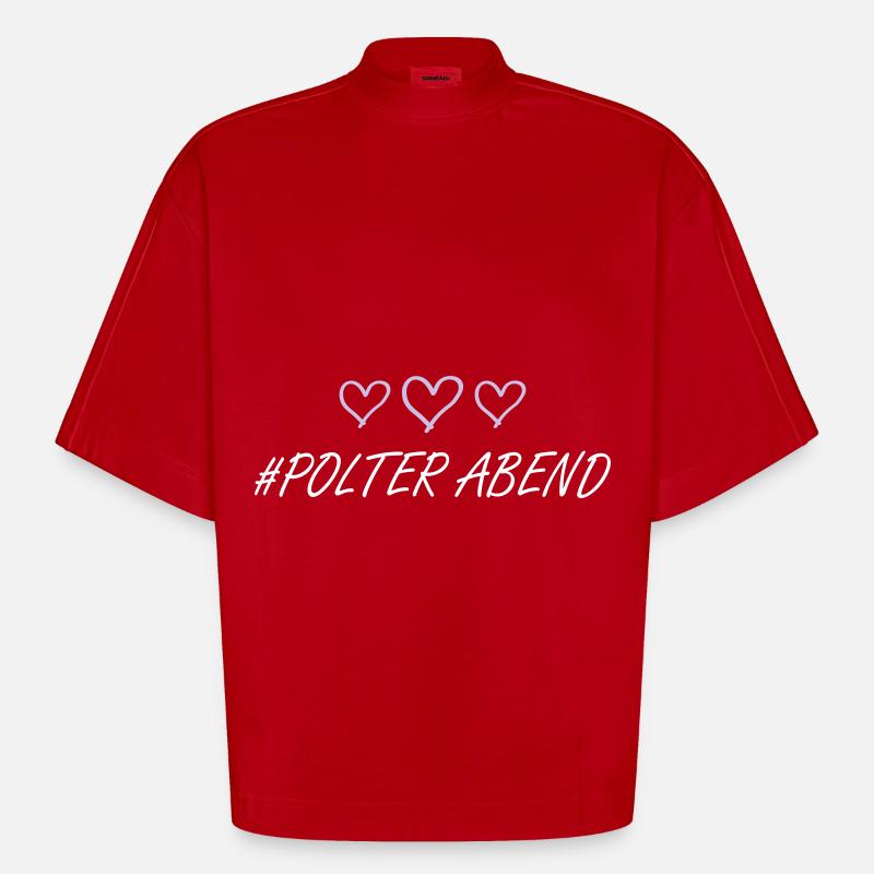 Polterabend herzchen - Heavyweight Oversized Organic Boxy T-Shirt Made in EU - Rot