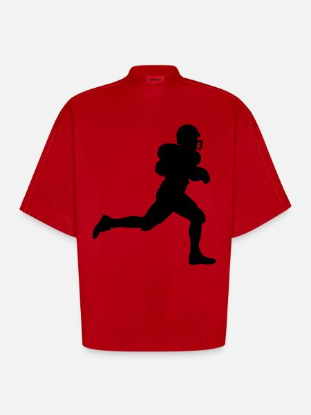 american football - Heavyweight Oversized Organic Boxy T-Shirt Made in EU - red
