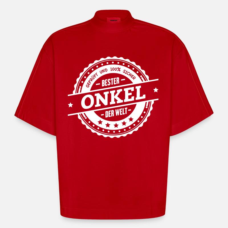 Bester Onkel - Heavyweight Oversized Organic Boxy T-Shirt Made in EU - Rot