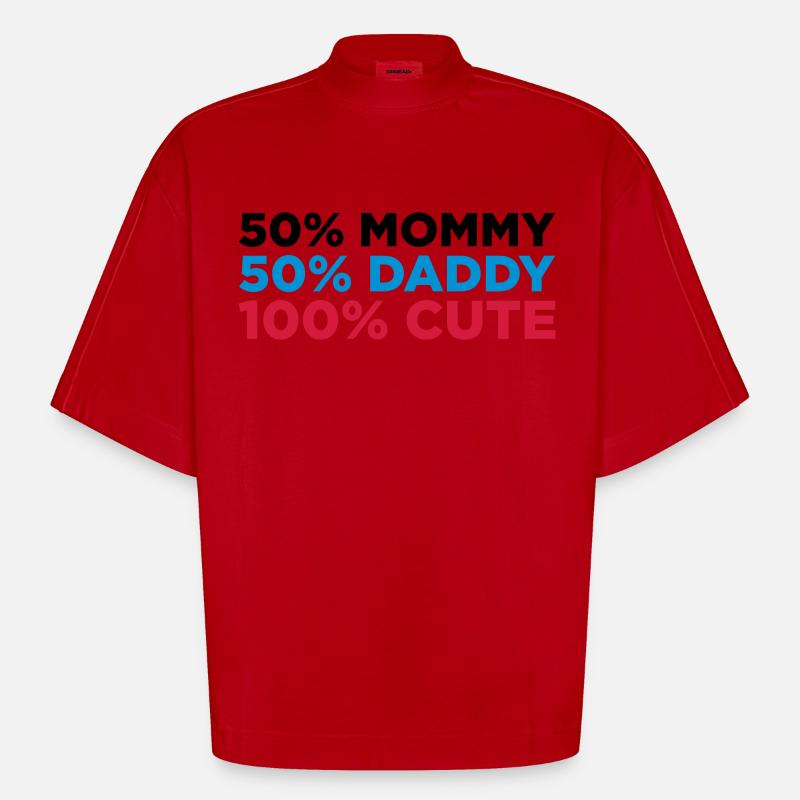 100% Cute (3c)++ - T-shirt bio épais oversize Boxy fabriqué en UE - rouge