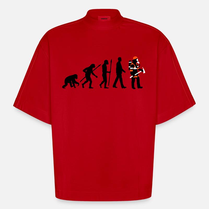 evolution_feuerwehrmann_012015_c_3c - Heavyweight Oversized Organic Boxy T-Shirt Made in EU - Rot