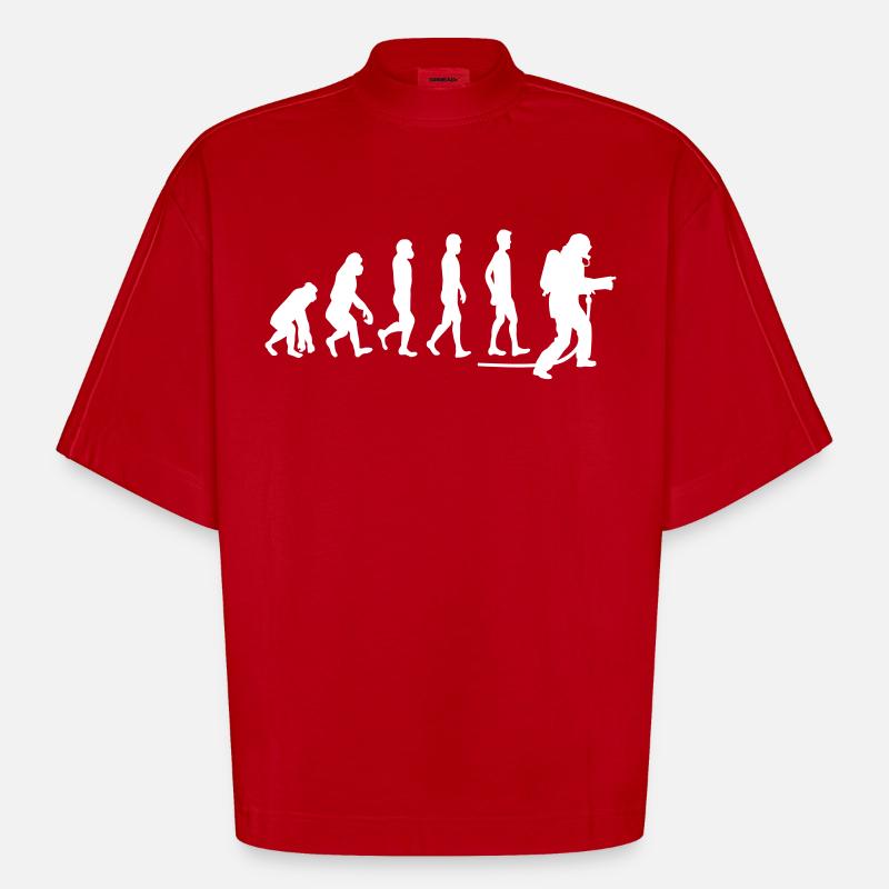 evolution feuerwehr1 - Heavyweight Oversized Organic Boxy T-Shirt Made in EU - Rot
