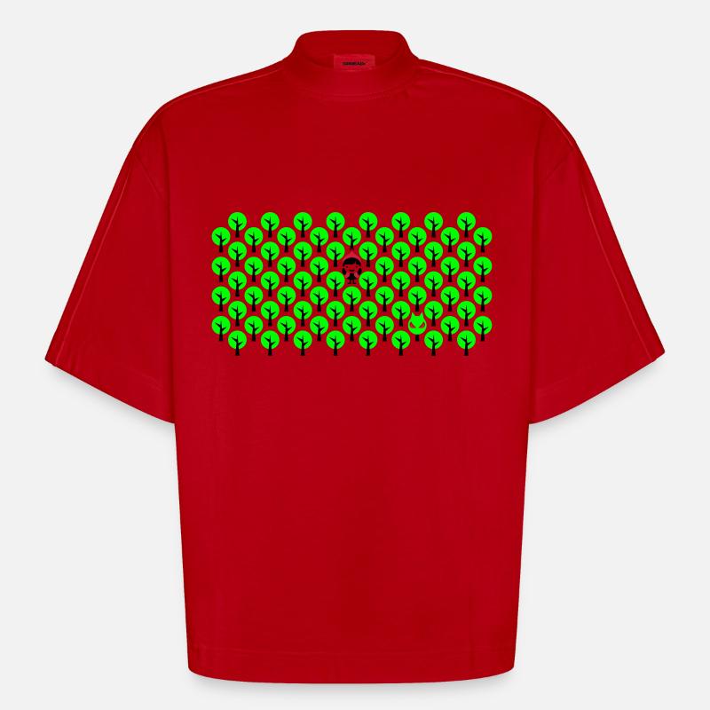 Fairytale - Rotkaeppchen - Märchen - Wolf - Quer - Heavyweight Oversized Organic Boxy T-Shirt Made in EU - Rot