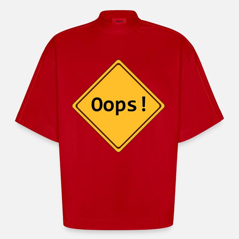 error, oops !, customizable - Heavyweight Oversized Organic Boxy T-Shirt Made in EU - red