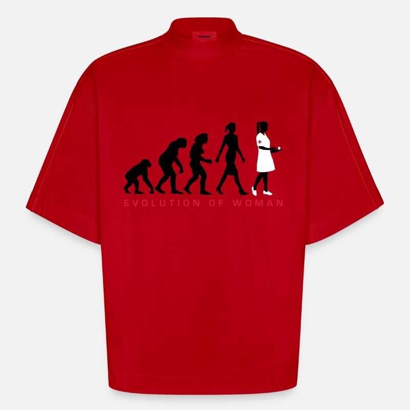evolution_krankenschwester_122012_c_3c - Heavyweight Oversized Organic Boxy T-Shirt Made in EU - Rot