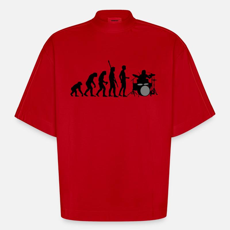 evolution_drummer_b_2c - Heavyweight Oversized Organic Boxy T-Shirt Made in EU - Rot
