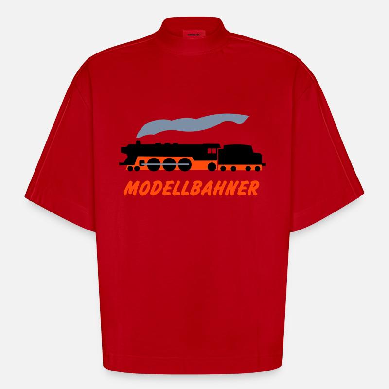 Modellbahner - Heavyweight Oversized Organic Boxy T-Shirt Made in EU - Rot