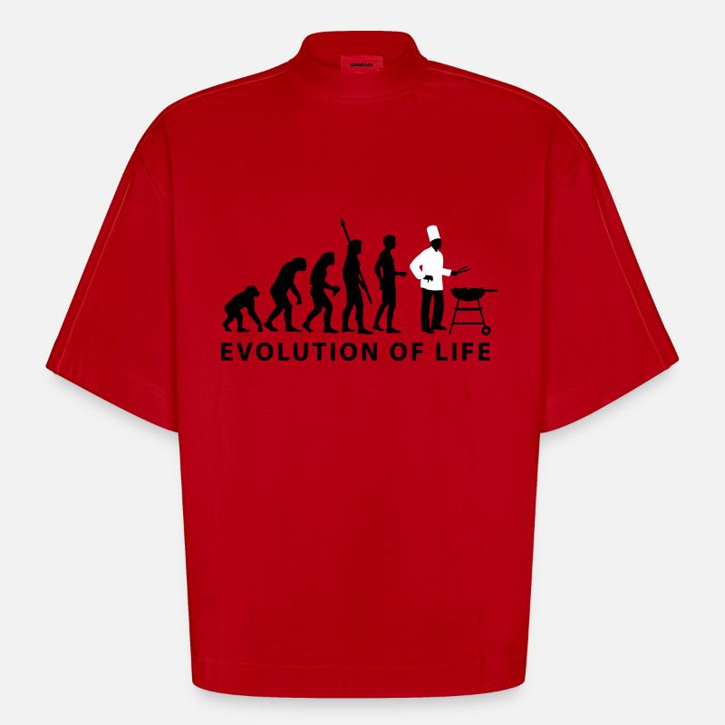 evolution_grill_e_2c - T-shirt bio épais oversize Boxy fabriqué en UE - rouge